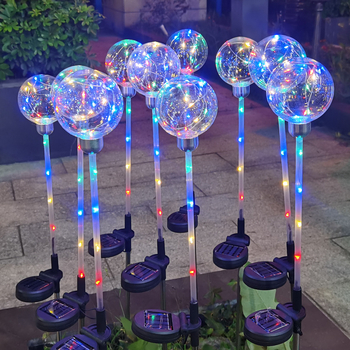 Υπαίθρια ηλιακή λάμπα σφαίρα με χαλκοσωληνωτό καλώδιο για κήπο και αυλή, LED, IP65, 1W, 1.2V, 6–12 ώρες λειτουργίας