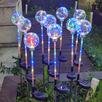 Υπαίθρια ηλιακή λάμπα σφαίρα με χαλκοσωληνωτό καλώδιο για κήπο και αυλή, LED, IP65, 1W, 1.2V, 6–12 ώρες λειτουργίας