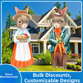 Κήπος Πάσχα: πινακίδα με σχέδιο κουνελιού, Sage zhihui, πάχος 4 mm, προσαρμόσιμο μήκος και πλάτος, διακόσμηση κήπου