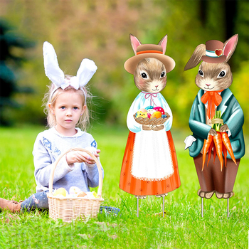 Κήπος Πάσχα: πινακίδα με σχέδιο κουνελιού, Sage zhihui, πάχος 4 mm, προσαρμόσιμο μήκος και πλάτος, διακόσμηση κήπου