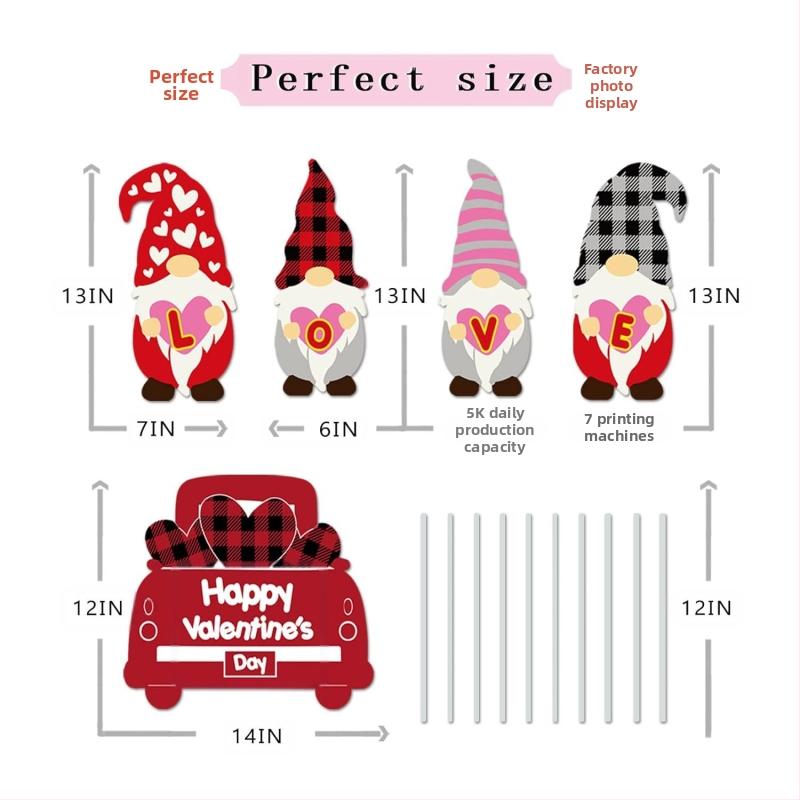 Градински знак за Деня на влюбените — UV печат, водоустойчив и влагозащитен (Произход: Dongguan; Бранд: DGQIANSHUN558, Ganshun; UV печат; Водоустойчив, влагозащитен и UV-устойчив)