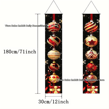 Χριστουγεννιάτικο πανό με ζευγάρι επιγραφών για την πόρτα – μινιμαλιστικό διακοσμητικό σκηνής για τα Χριστούγεννα