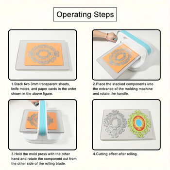 Kézi embossing és papírvágó gép fém mintákkal – fémes gép, kézi működés, otthoni használat