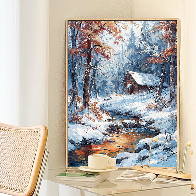 Ръчно рисувана акрилна пейзажна стенна картина, без рамка, модерен минималистичен стил, персонализирана за всекидневни и ресторанти