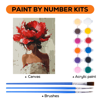 Дигитална маслена картина с момиче и цветя – DIY ръчно рисувана, без рамка, за хол и ресторант, модерен минималистичен стил