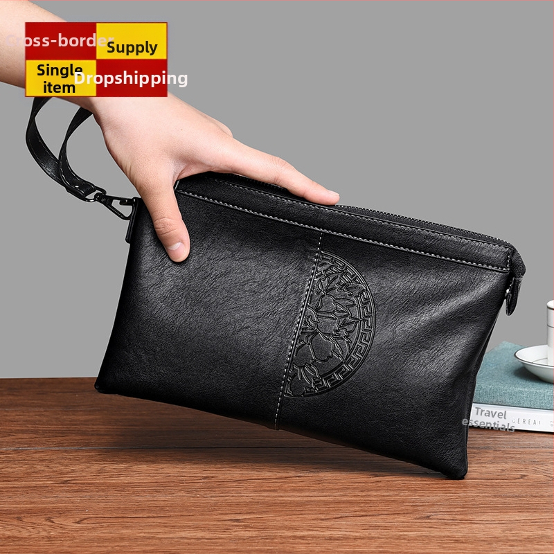 Férfi clutch, PU bőr, vízálló, 2005-ös modell, egyszínű, városi stílus