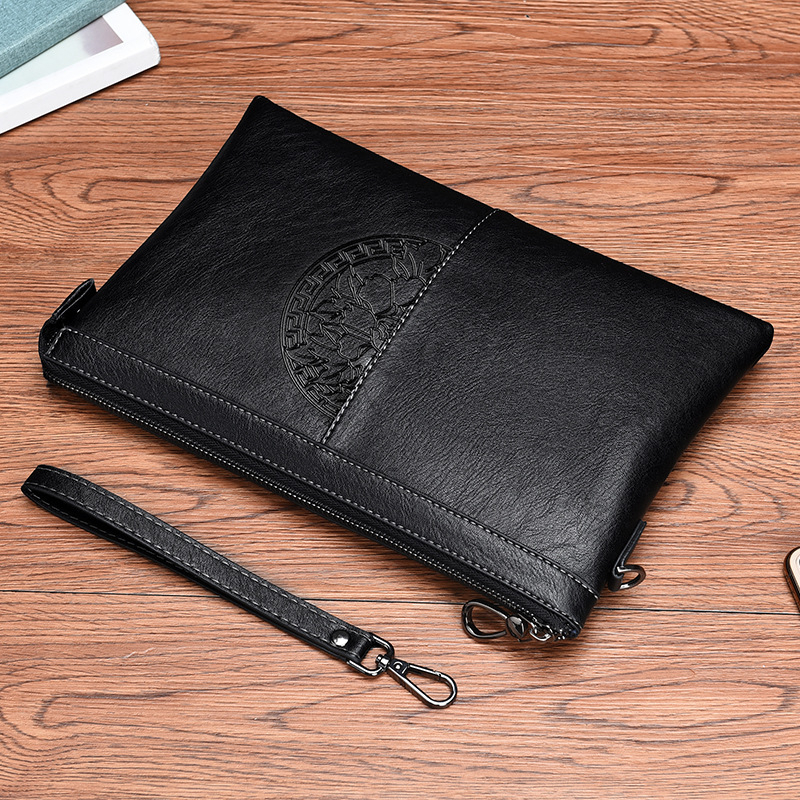 Vīriešu clutch soma, PU āda, ūdensizturīgs, modelis 2005, vienkrāsains dizains, pilsētas stils