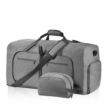 Διπλωτή τσάντα ταξιδιού με θήκη για παπούτσια, αδιάβροχη, διαχωρισμός στεγνό-βρεγμένο, ύφασμα, επένδυση πολυεστέρα, αστικός απλός σχεδιασμός για υπαίθρια σπορ