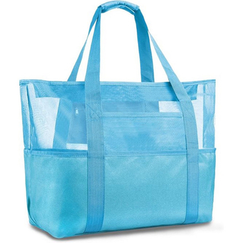 Oxford anyagú Tote strand táska, nylon bélés, cipzáras nyitás, belső cipzáras zseb