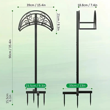Στήριγμα αποθήκευσης σωλήνα κήπου, σιδερένιο, φορητό, εγκατάσταση στο έδαφος, μοντέρνο μινιμαλιστικό στυλ, μονοεπίπεδη
