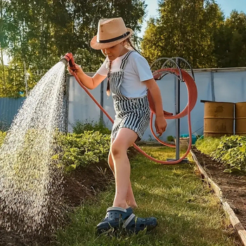 Στήριγμα αποθήκευσης σωλήνα κήπου, σιδερένιο, φορητό, εγκατάσταση στο έδαφος, μοντέρνο μινιμαλιστικό στυλ, μονοεπίπεδη