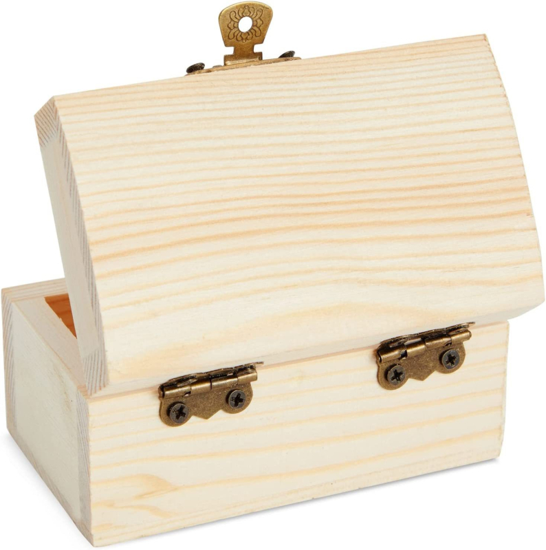 Дървен настолен органайзер за бижута с ключалка и повдигащ капак; модерен минималистичен стил, за пръстени и гривни, с възможност за персонализация