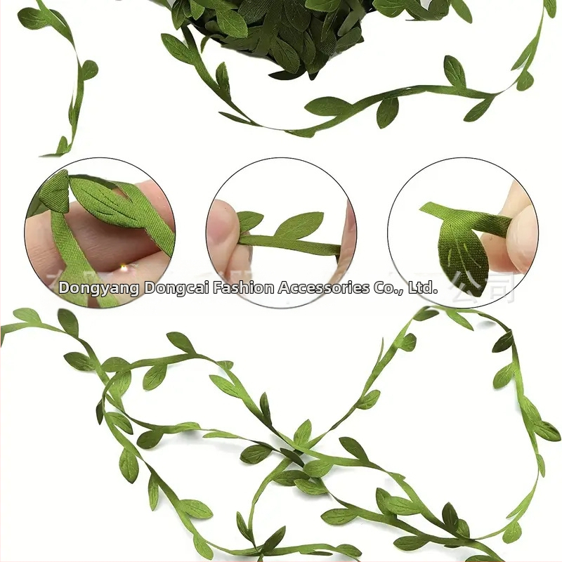 Dongcai polyesterová páska s listovým vzorom – na svadby a darčeky, pre DIY remeslá, kytice, balenie darov, domáce dekorácie