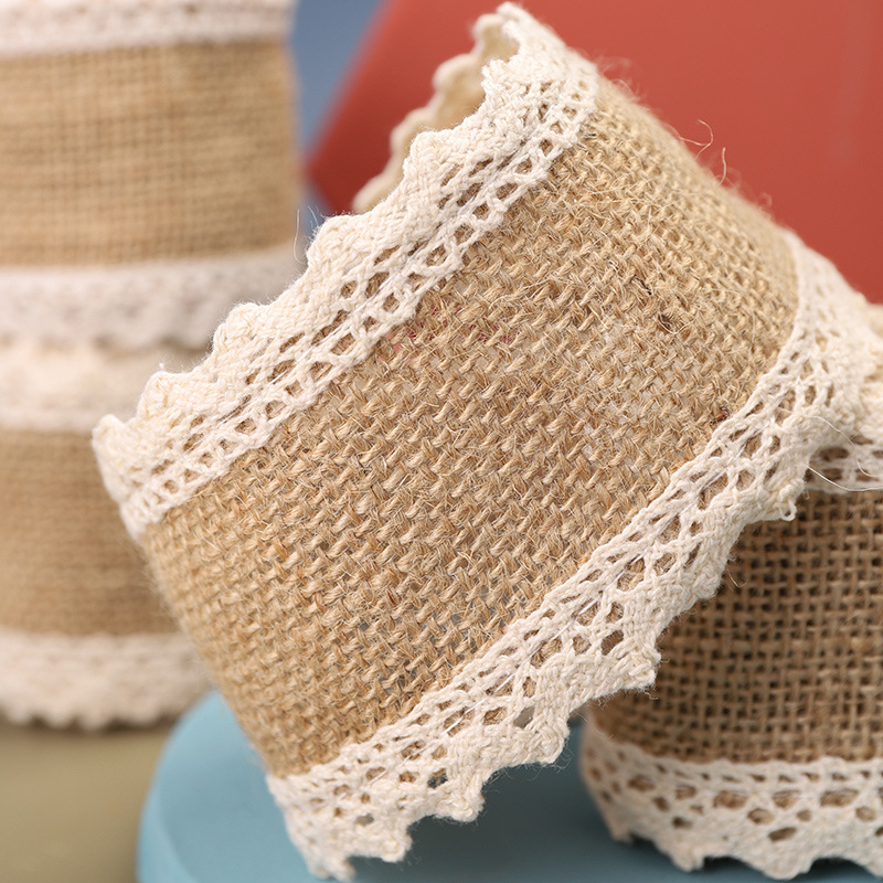 Lininės ritės nėrinių juosta – DIY Kalėdų rankdarbiams ir vestuvinei dekoracijai