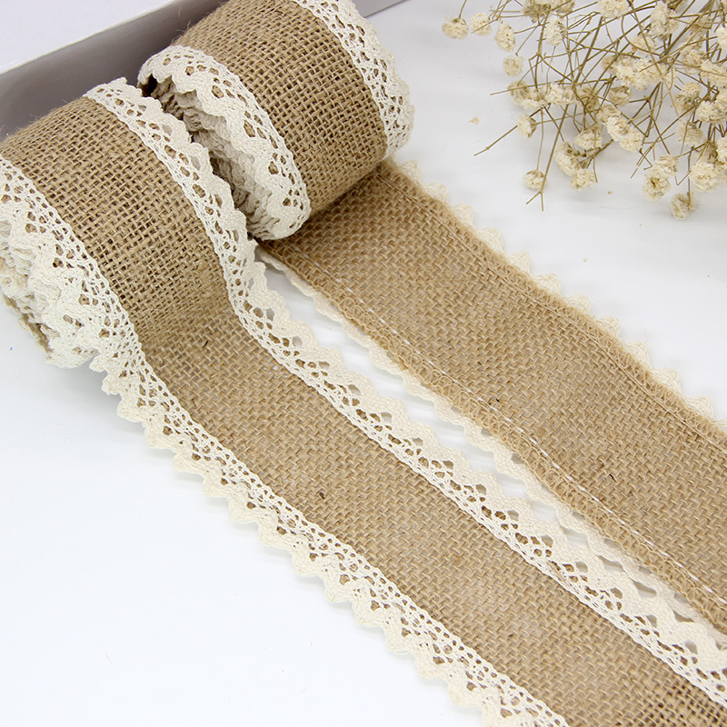 Lininės ritės nėrinių juosta – DIY Kalėdų rankdarbiams ir vestuvinei dekoracijai