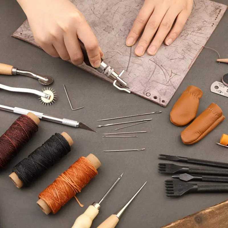 LKF set za šivanje s mogućnošću prilagodbe — kožni ručni set za šivanje, kutija 30 komada, bruto težina 900 g