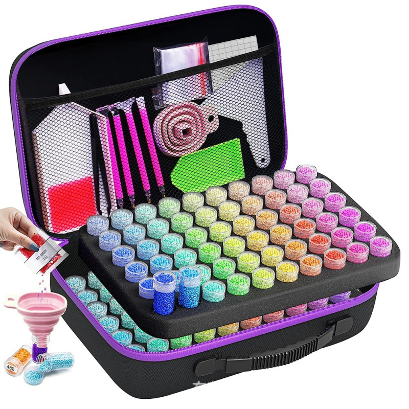 Diamantmaalide hoidmiseks kot, kubikujuline nailonist kott, mitmekülgne organiseerija reisidele, meigile, lauale ja magamistuppa