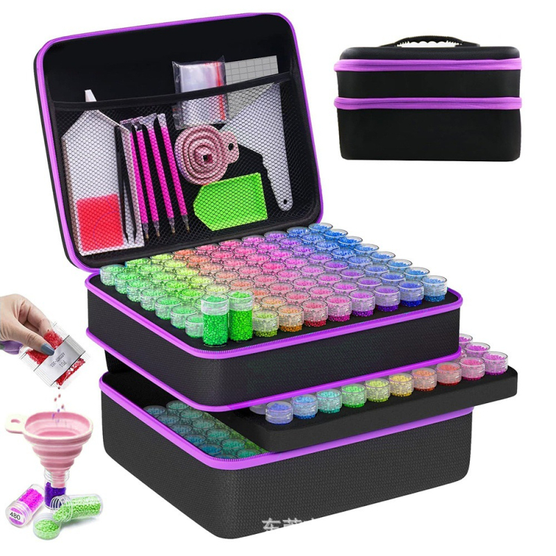 Diamantmaalide hoidmiseks kot, kubikujuline nailonist kott, mitmekülgne organiseerija reisidele, meigile, lauale ja magamistuppa