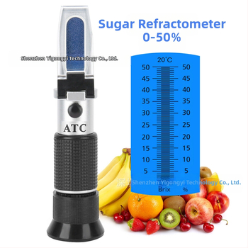 Портативен рефрактометр за захарно съдържание, обхват 0-50%, модел THE01524B, ръчен захаромер, тегло 240 g