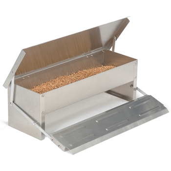 Τροφοδότης κοτόπουλων με πεδο-ενεργοποιούμενο αυτόματο άνοιγμα; χωρητικότητα 5 kg (8.2 L); υλικό: γαλβανισμένη πλάκα με επίστρωση