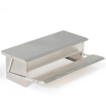 Τροφοδότης κοτόπουλων με πεδο-ενεργοποιούμενο αυτόματο άνοιγμα; χωρητικότητα 5 kg (8.2 L); υλικό: γαλβανισμένη πλάκα με επίστρωση