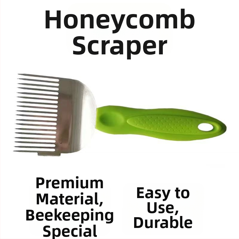 Пчеларски инструмент: неръждаема стомана, 18-зъбна вилица за рязане на мед и нож за разпечатване на медена пита, антикорозионен