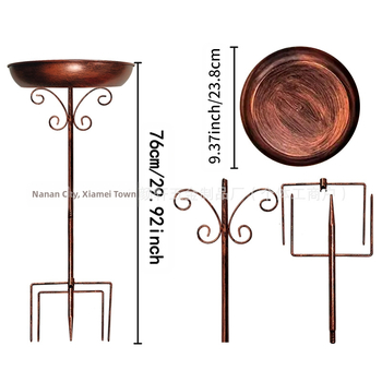 Dzelzs putnu barošanas un peldvietas dekorēšana dārzā, 4 komplekts, piemērots akvārijam