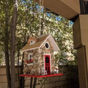Οικία πουλιών από συνθετική ρητίνη — πέτρινο εξομοίωμα για εξωτερικό κρέμασμα σε δέντρο, Hiro, Resin Crafts