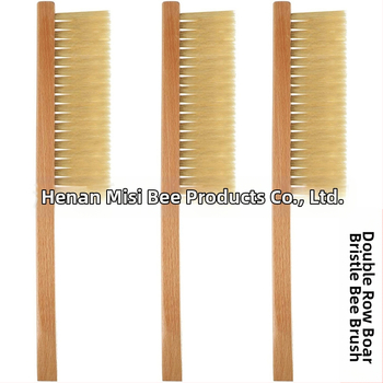 Unelte de apicultură: Perie cu două rânduri din păr de porc pentru curățarea stupului