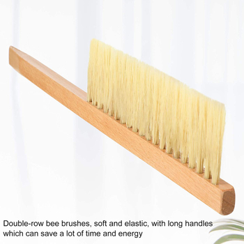 Unelte de apicultură: Perie cu două rânduri din păr de porc pentru curățarea stupului