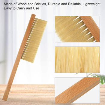 Unelte de apicultură: Perie cu două rânduri din păr de porc pentru curățarea stupului