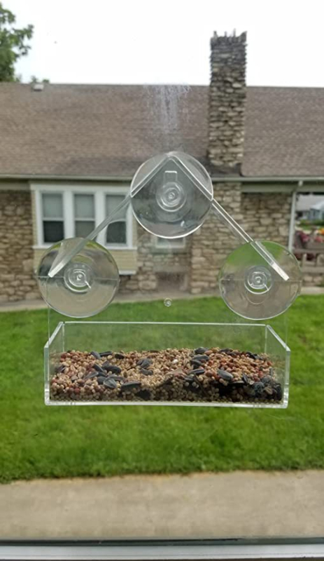 Logs putnu barotājs ar piesūcekni — no plastmasas, automātiska barošana, komplekts 45 gab., piemērots akvārijam