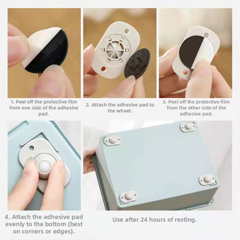 Универсални въртящи се колела за мебели – ABS и неръждаема стомана, за саксии и кошчета, шарнирно въртене, лепящ монтаж без пробиване