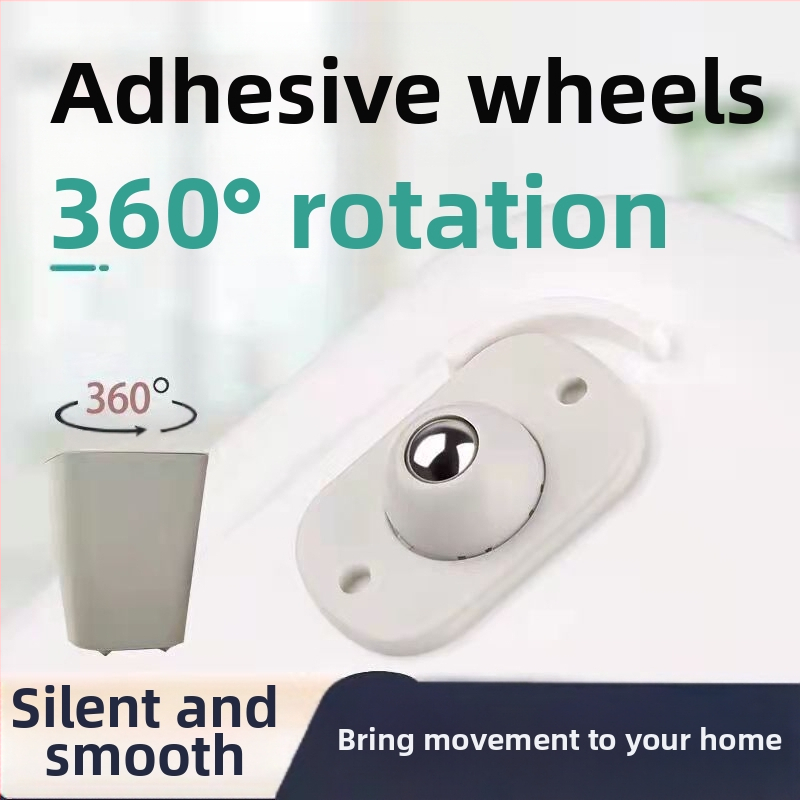 Универсални въртящи се колела за мебели – ABS и неръждаема стомана, за саксии и кошчета, шарнирно въртене, лепящ монтаж без пробиване