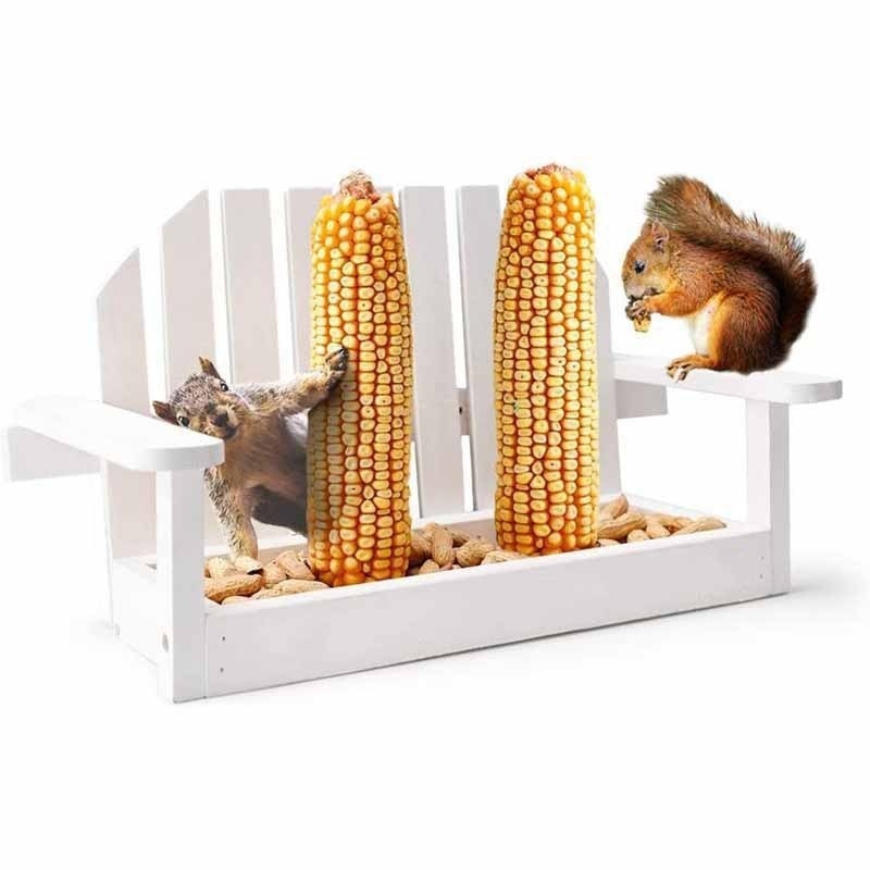 Hrănitoare de păsări din lemn, cu design de leagăn și decor de perete, lemn natural, patru sezoane, potrivit hamsterilor