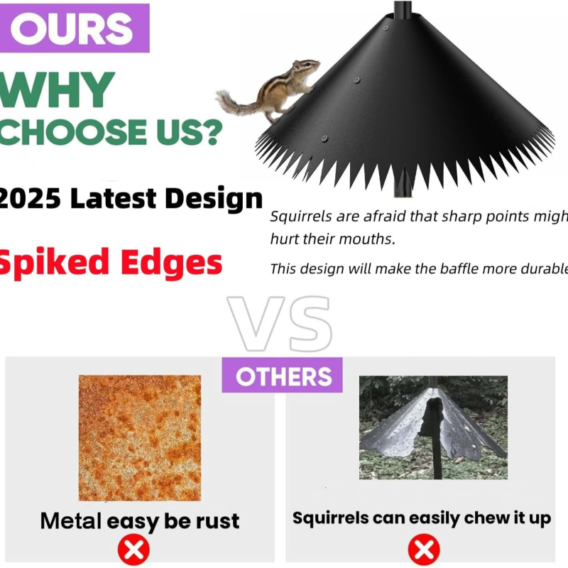 Преграда за катерици за държач на птичи хранилки – висящ обкръжен дизайн, за външна употреба, подходящ за хамстери, неутрален бранд