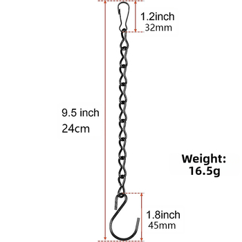 Σιδερένιος μονόγάντζος με αλυσίδα για κρέμασμα και αποθήκευση, μοντέρνο μινιμαλιστικό στυλ; κατάλληλο για μεταφύτευση φυτών, κλουβιά πουλιών, πινακίδες και φαναράκια