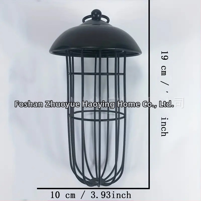 Висяща хранилка за птици, метал с прахово покритие, вятърозащитен дизайн с топкова форма, произход Гуандун, без внос