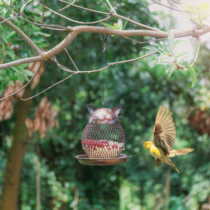 Закачена железна хранилка за птици с ретро ръчна изработка — декоративна железна арт украса за градина, автоматично хранене, комплект 24 бр., нетно тегло 245–345 g