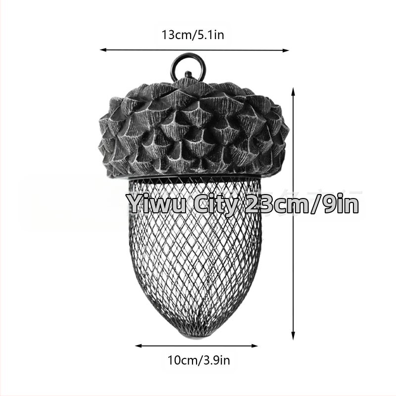 Σιδερένιο κρεμαστό διακοσμητικό κήπου για πουλιά με μοτίβο κολλιβρί και καρύδι, σκαλιστό σχέδιο, ηλεκτροπλατιωμένη επιφάνεια