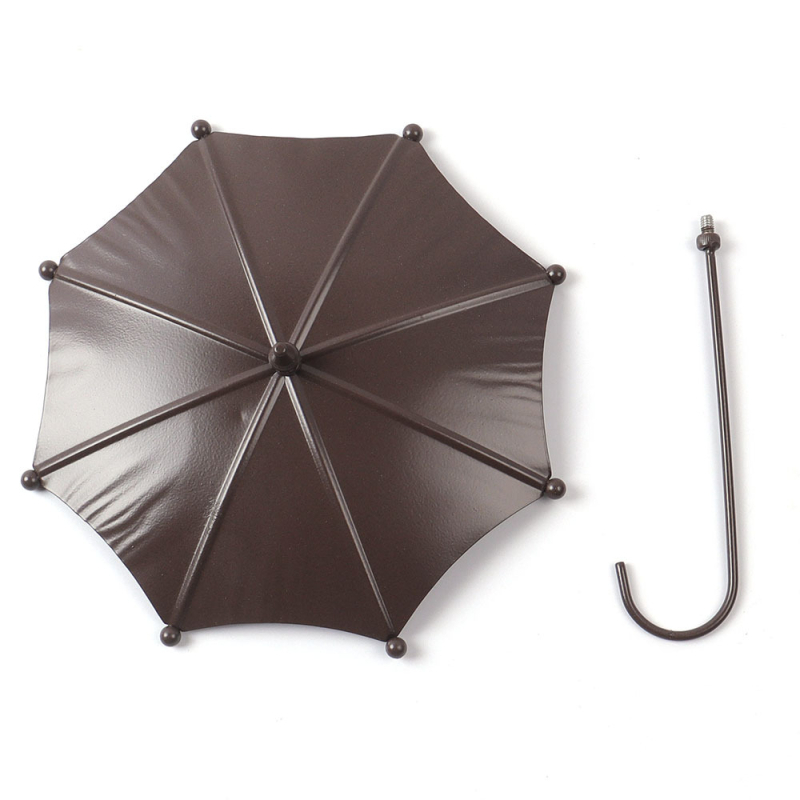 Hrănitoare pentru păsări în formă de umbrelă, din fier forjat, decor de grădină geometric (Material: Fier; Categorie: Geometrie; Potrivit pentru spații pătrate; Stil: Simplitate modernă)