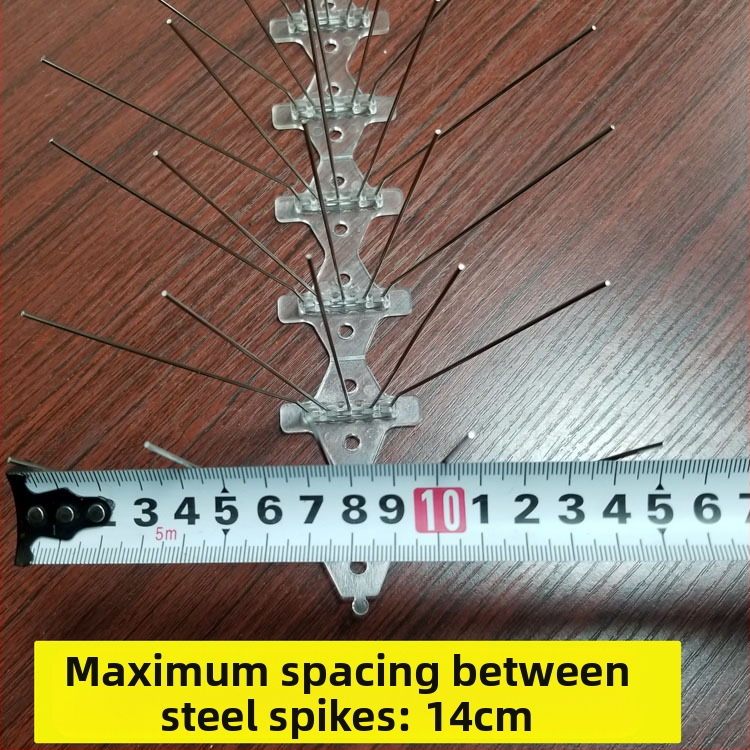 MZK-698 Неръждаеми стоманени балконни шипове за защита от котки и птици — 5 реда, 60 шипа; МАРКА MZK; Не е вносено; Без обработка и персонализация.