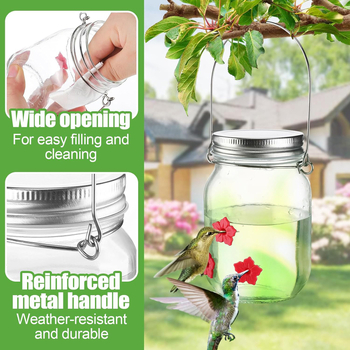 Фидер за колибри – цветеобразен висящ дизайн, PET материал, за възрастни колибри, без марка