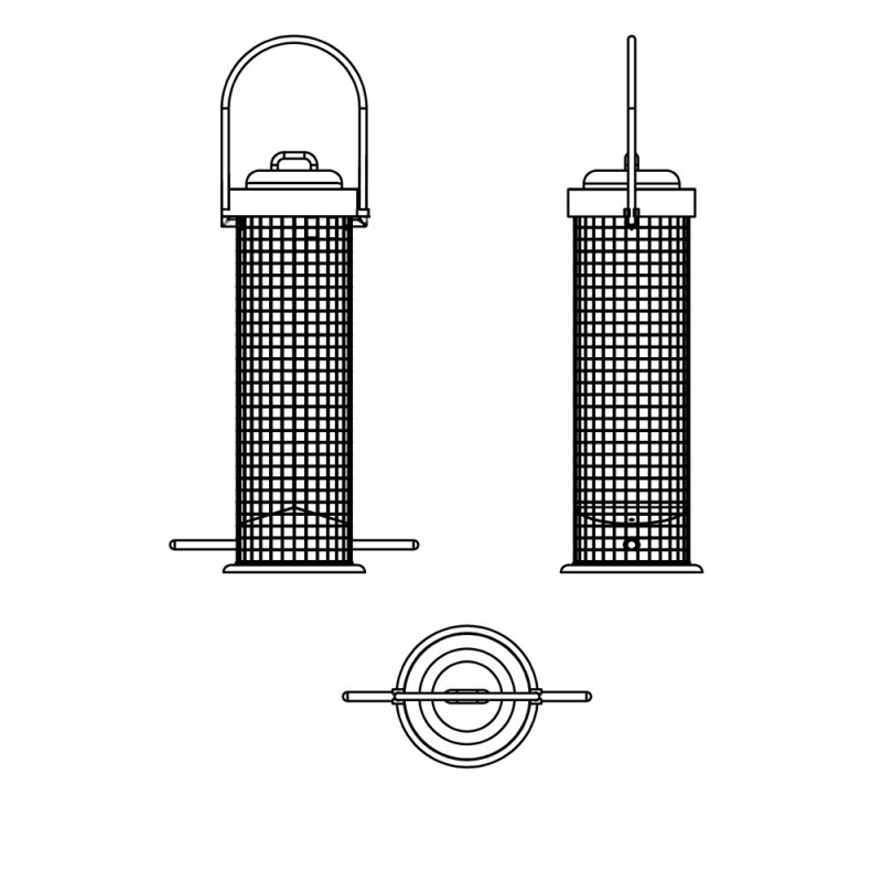 Хранилка за птици, окачваща се на открито с желязна мрежа, автоматично хранене