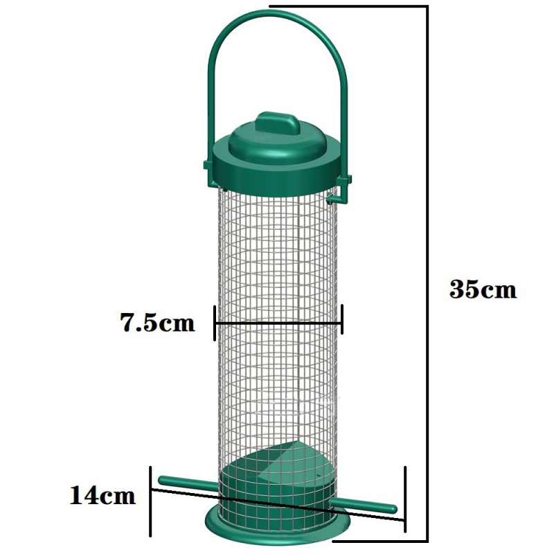 Хранилка за птици, окачваща се на открито с желязна мрежа, автоматично хранене