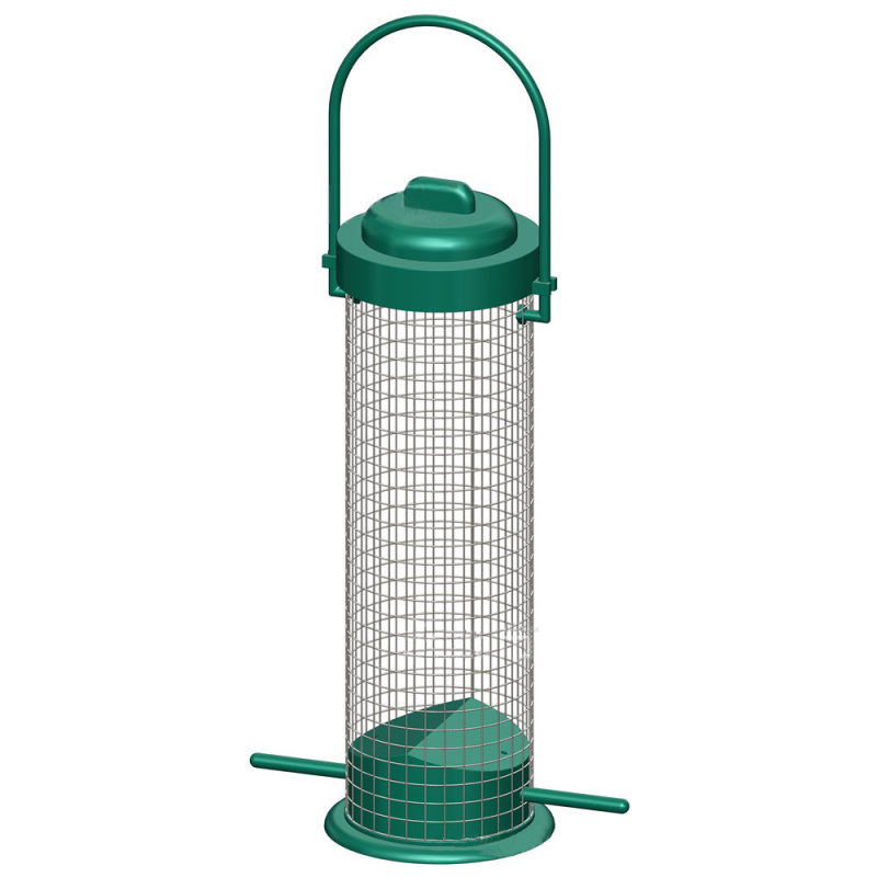 Хранилка за птици, окачваща се на открито с желязна мрежа, автоматично хранене