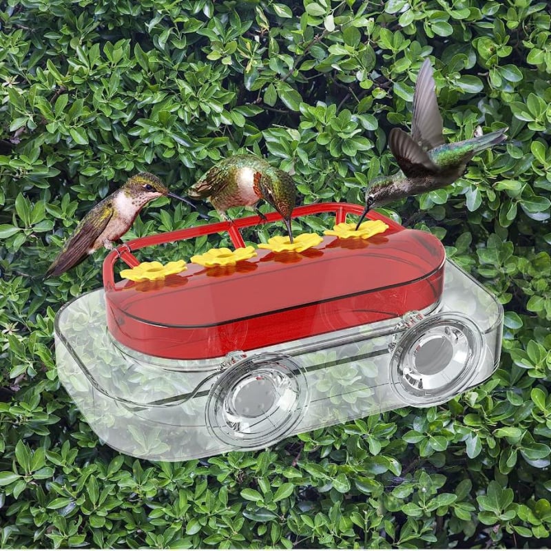 Прозоречна хранилка за колибри – акрил, правоъгълна форма, инжекционно формована, персонализирана обработка, окачване: подвеска