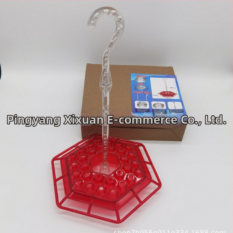 Хранилка за колибри, висяща, шестоъгълна с кука – пластмасова, кутия 60 бр.