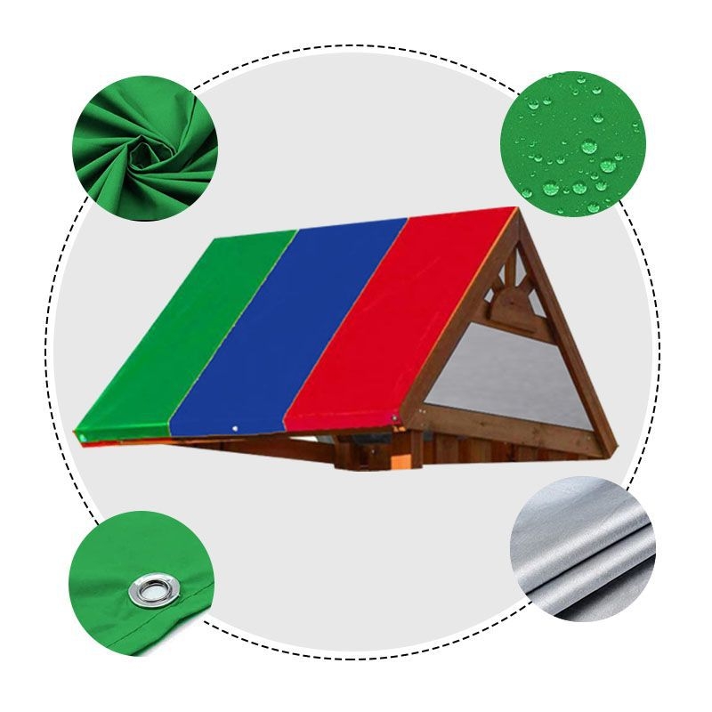 Външен защитен покрив за детска площадка – водоустойчива сребърно покрита Oxford материя, прост стил, триизмерен дизайн, разширяващо се отваряне