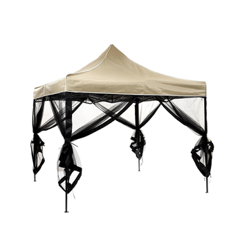 Градинска мрежа против комари с четири врати, стоманена рамка, дворцов стил, полиестерна мрежа